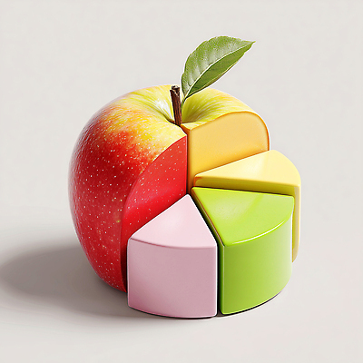 PSD 편집이미지 교육 어린이 분홍색 컬러 조각 빨간색 초록색 장난감 노란색 블록 사과 오브젝트 나누기 조합 창의력 편집3D 과일 사람 3D 파일형식