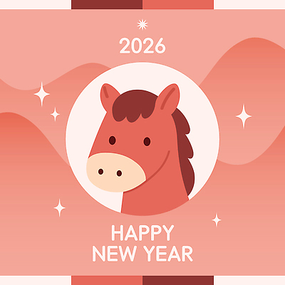 동물 디자인 행복 컬러 백그라운드 일러스트 가족 새출발 새해 기념 건강 선물 친구 축하 말_동물 축복 연하장 그림 엽서 해피뉴이어 2026년 국내일러스트 병오년 붉은말 AI파일 감정 컨셉 포유류 관계 새로움 카드_감사 새해인사 편지 연도 출발 파일형식 벡터