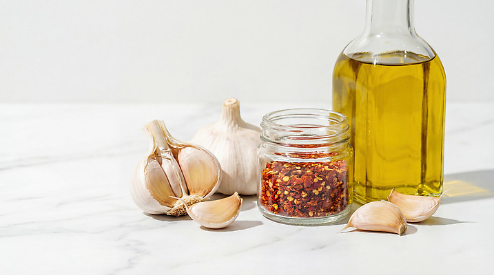 JPG 편집이미지 한식 음식 재료 마늘 요리 주방 식사 올리브오일 향신료 준비 조리대 레시피 고춧가루 조리과정 알리오올리오 편집실사 AI포토 AI콘텐츠 채소 파스타 기름_음식 가루 CG 과정 향미료 파일형식