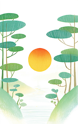 JPG 나무 여유 컬러 일러스트 자연 아침 수채화 산 사람 풍경 물 태양 평화 일출 환경 일몰 소나무 저녁 숲 조화 채색 국내일러스트 AI일러스트 AI콘텐츠 주간 자연요소 식물 감정 컨셉 미술 노을 야간 생태계 파일형식