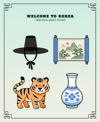 식물 문자 모자_잡화 전통 아시아 포유류 전통소품 도자기 파일형식 벡터 갓모자 한국 스티커 그림 호랑이 항아리 꽃 문화 상품 예술 디자인 컬러 동물 풍경 전시 한글 전통의상 AI파일 일러스트 국내일러스트