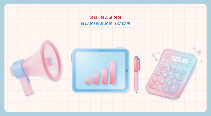 PSD 아이콘 디자인 컬러 비즈니스 그래프 3D아이콘 태블릿 3D 자료 확성기 계산기 도구 분석 소통 마케팅 컨셉 문구용품 전자제품 스마트기기 장비 디지털합성 파일형식