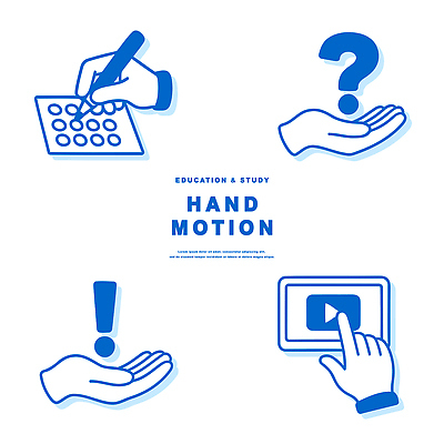 도형 손 기호 디자인 교육 일러스트 손가락 모션 그래픽 학습 스크린 자료 표현 질문 소통 기능 방법 응답 이해 국내일러스트 AI파일 문자 컨셉 신체부위 파일형식 벡터