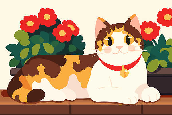 식물 동물 꽃 일러스트 자연 휴식 선반 주택 털 동물원 장식 반려동물 귀여움 고양이 편안함 그림 캔버스 부드러움 국내일러스트 AI파일 가구 컨셉 포유류 건물 감각 생태계 파일형식 벡터