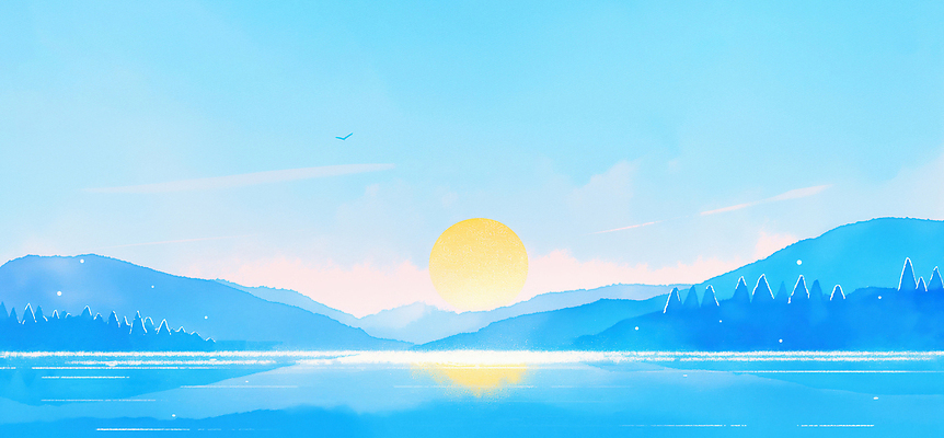 JPG 나무 호수 컬러 하늘색 일러스트 자연 조류 하늘 바람 조명 산 밝음 풍경 물 여름 반사 평화 일출 새벽 수면 풍경화 국내일러스트 AI일러스트 AI콘텐츠 자연요소 식물 동물 계절 컨셉 날씨 파란색 노을 그림 생태계 파일형식