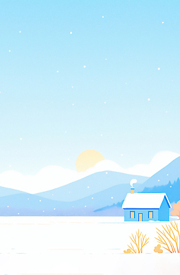 JPG 겨울 일러스트 자연 하늘 바람 산 주택 풍경 햇빛 태양 일출 지역 눈내림 국내일러스트 AI일러스트 AI콘텐츠 자연요소 계절 날씨 눈_날씨 건물 노을 생태계 파일형식