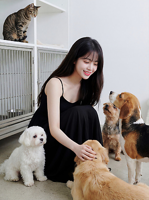 JPG 동물 편집이미지 여자 실내 사람 반려동물 고양이 개 강아지 즐거움 푸들 비글 의료성형뷰티 상호작용 편집실사 AI인물포토 AI콘텐츠 감정 포유류 내부 CG 파일형식 AI포토