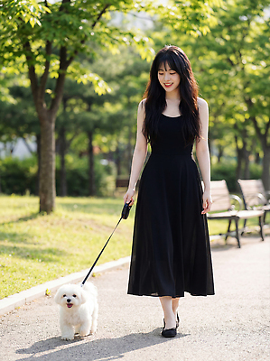 JPG 나무 편집이미지 공원 여자 날씨 사람 반려동물 운동 산책 자유 흰색 시간 개 강아지 즐거움 의료성형뷰티 편집실사 AI인물포토 AI콘텐츠 식물 동물 공공시설 감정 컬러 컨셉 포유류 휴식 건강 CG 파일형식 AI포토