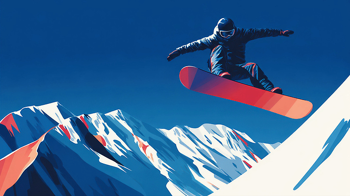 계절 모션 겨울스포츠 건강 트래킹 보드_스포츠 파일형식 스노우보드 점프 산 하늘 스포츠 겨울 레저 사람 등산 풍경 야외 평면 대기 놀이 운동 스키 여행 탐험 일러스트 국내일러스트 JPG