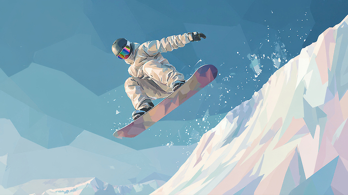 JPG 스포츠 설경 겨울 일러스트 모션 하늘 산 운동선수 풍경 야외 점프 탐험 스노우보드 높이 즐거움 슬로프 국내일러스트 AI일러스트 AI콘텐츠 계절 감정 스키장 보드_스포츠 파일형식