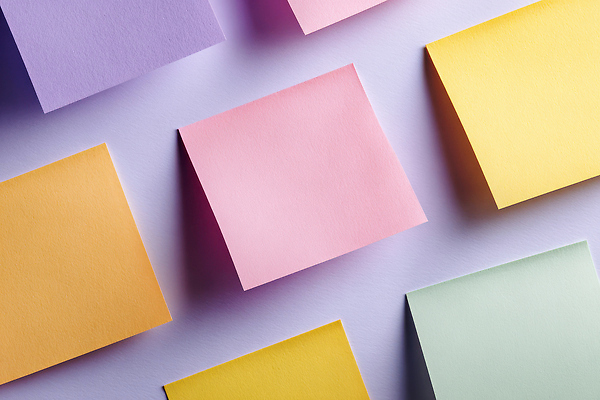 JPG 편집이미지 분홍색 컬러 탁자 문구용품 초록색 학습 사무실 노란색 보라색 기록 메모지 작업 배열 정리 편집실사 AI포토 AI콘텐츠 교육 가구 비즈니스 사무용품 CG 오브젝트 파일형식