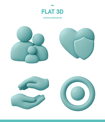PSD 아이콘 손 디자인 가족 형상 사람 그래픽 세트 3D아이콘 3D 심장 보호 목표 심볼 방패 보험 컨셉 관계 신체부위 장기_의학 디지털합성 파일형식