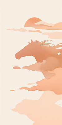 JPG 동물 실루엣 여유 예술 컬러 일러스트 자연 하늘 형상 풍경 일몰 표현 시간 저녁 그림 수평선 국내일러스트 병오년 붉은말 감정 촬영기법 노을 말_동물 야간 생태계 파일형식 2026년