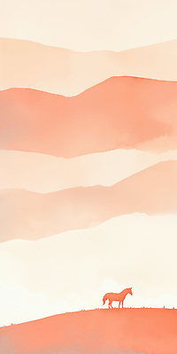 JPG 동물 실루엣 여유 예술 컬러 일러스트 자연 하늘 생명 산 풍경 고요 사막 그리기 저녁 그림 장면 국내일러스트 병오년 붉은말 AI일러스트 AI콘텐츠 감정 모션 촬영기법 말_동물 야간 생태계 파일형식 2026년