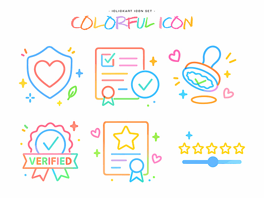 디자인 컬러 일러스트 그래픽 세트 도장 심장 체크표시 확인 검사_조사 인증 국내일러스트 AI파일 컨셉 장기_의학 파일형식 벡터