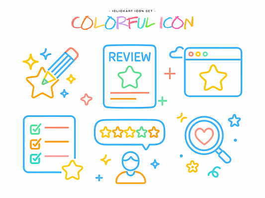 디자인 컬러 일러스트 사람 그래픽 세트 도구 표현 심볼 확대경 리뷰 별표 창의성 체크리스트 스타일 국내일러스트 AI파일 파일형식 벡터