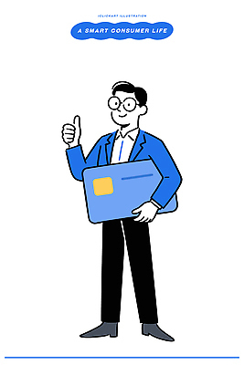 옷 남자 일러스트 성공 관리 웃음 라이프 생활 금융 경제 거래 신용카드 선택 소비 계획 고객 서비스 이미지 국내일러스트 AI파일 컨셉 표정 사람 파일형식 벡터