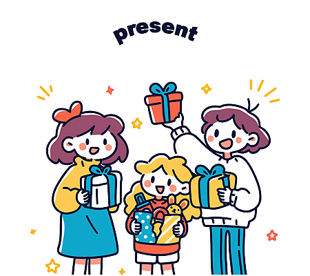 행복 어린이 컬러 일러스트 포장 함께함 선물 웃음 장식 친구 파티 기쁨 축하 아기 생일 놀이터 즐거움 국내일러스트 AI파일 기념일 감정 컨셉 관계 놀이 표정 사람 이벤트 파일형식 벡터