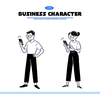 캐릭터 여자 남자 일러스트 비즈니스 커뮤니케이션 아이디어 기술 사람 일상 스마트폰 디지털 스크린 정보 도시 업무 그리기 집중 즐거움 소통 국내일러스트 AI파일 감정 컨셉 모션 라이프 핸드폰 스마트기기 작업 파일형식 벡터