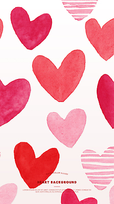 모양 PSD 디자인 감정 분홍색 컬러 백그라운드 패턴 일러스트 수채화 사랑 그래픽 장식 빨간색 물감 다양 하트 크기 배열 그림 심플 국내일러스트 다수 무늬 미술도구 파일형식
