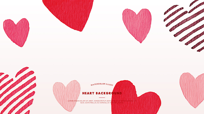 모양 PSD 디자인 감정 예술 컬러 백그라운드 일러스트 수채화 따뜻함 사랑 그래픽 장식 하트 색칠 크기 그림 위치 조화 국내일러스트 파일형식