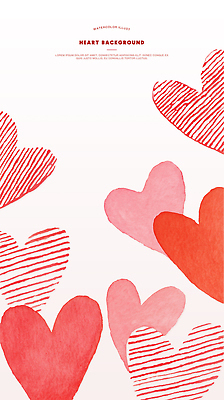 모양 PSD 디자인 감정 예술 컬러 백그라운드 패턴 일러스트 추상 수채화 따뜻함 사랑 장식 하트 그림 손그림 뷰티풀 창작 국내일러스트 무늬 파일형식