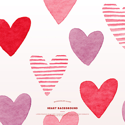 모양 PSD 캐릭터 디자인 감정 예술 컬러 백그라운드 패턴 일러스트 수채화 사랑 그래픽 장식 물감 모임 하트 심장 표현 크기 그림 심리 국내일러스트 무늬 미술도구 장기_의학 파일형식