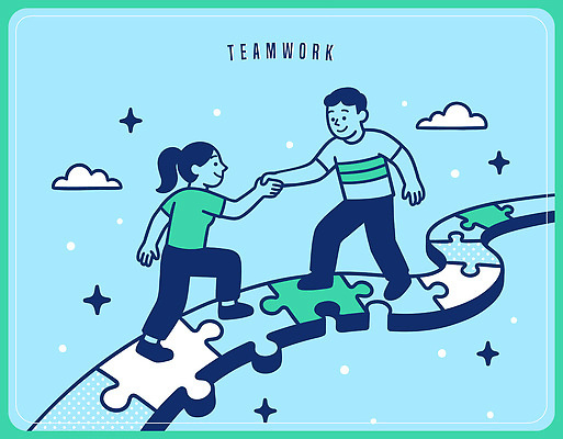 손 별 조각 백그라운드 일러스트 성공 협력 사람 그래픽 친구 작업 도움 퍼즐 연결 노력 문제 해결 소통 국내일러스트 AI파일 자연요소 컨셉 관계 신체부위 파일형식 벡터