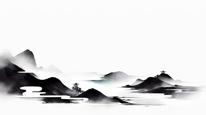 JPG 모양 나무 전통 예술 선 컬러 백그라운드 일러스트 자연 수채화 산 수묵화 풍경 고요 공간 동양화 그림 풍경화 국내일러스트 AI일러스트 AI콘텐츠 식물 미술 생태계 파일형식