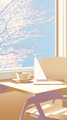 식물 계절 커피 음료 가구 컨셉 창문 잔 라이프 전자제품 태양 상점 업무 작업 생태계 파일형식 창가 노트북 탁자 겨울 나무 카페 사무 차가움 공간 휴식 일상 환경 커피잔 디자인 자연 일러스트 국내일러스트 JPG 책상 햇빛