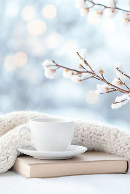 JPG 나무 편집이미지 음료 겨울 휴식 조명 실내 따뜻함 책 머그컵 흰색 분위기 편안함 섬유 편집실사 AI포토 AI콘텐츠 식물 계절 컬러 컨셉 내부 컵 직물 감각 CG 파일형식