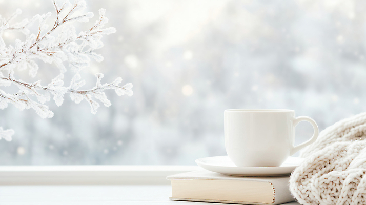 JPG 편집이미지 커피 음료 겨울 아침 휴식 잔 따뜻함 풍경 책 차가움 스웨터 창가 조용 편집실사 AI포토 AI콘텐츠 주간 식기 계절 컨셉 상의 창문 CG 파일형식