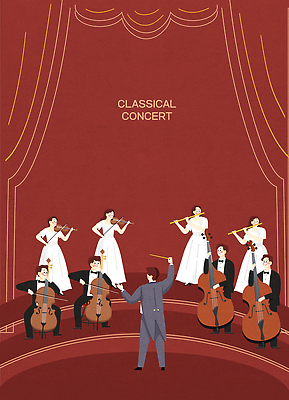 직업 음악 다수 컨셉 현악기 문화예술 사람 이벤트 공연 음악가 악단 극장 파일형식 벡터 찰현악기 콘서트 클래식 무대 지휘자 바이올린 첼로 연주 군중 예술 오케스트라 공연장 문화 악기 소리 쇼 여러명 스타일 전통 국내일러스트 일러스트 AI파일 새해