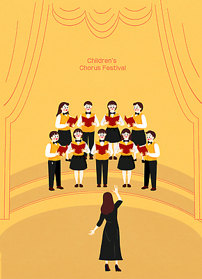 감정 음악 문화예술 사람 이벤트 음악가 극장 파일형식 벡터 어린이 무대 노래 지휘자 공연 즐거움 군중 그룹 문화 모션 예술 교육 그림 공연장 협력 국내일러스트 일러스트 AI파일 새해