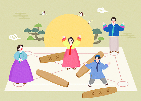 자연요소 동양문화 한국전통 전통 기념일 감정 아시아 다수 관계 놀이 한국 사람 전통놀이 전통의상 전통공연 연도 파일형식 2026년 한국문화 여러명 태양 모션 컬러 한복 남자 여자 즐거움 모임 게임 가족 친구 명절 연날리기 사물놀이 국내일러스트 일러스트 PSD 병오년