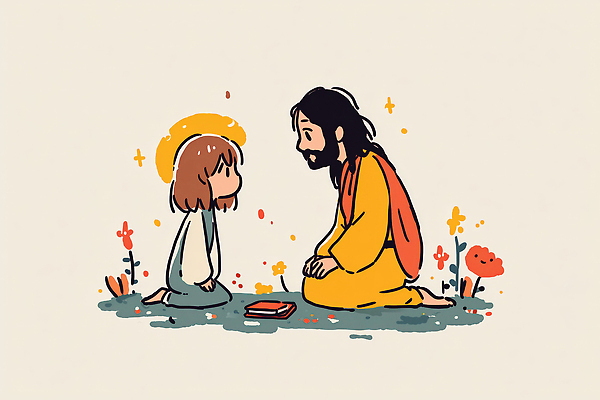 JPG 꽃 종교 어린이 일러스트 이야기 대화 사랑 교회 평화 믿음 성경 공간 기도 시간 예수 하나님 무릎 교훈 국내일러스트 AI일러스트 AI콘텐츠 식물 감정 컨셉 종교용품 종교건축 말하기 사람 건물 신체부위 신_종교 파일형식