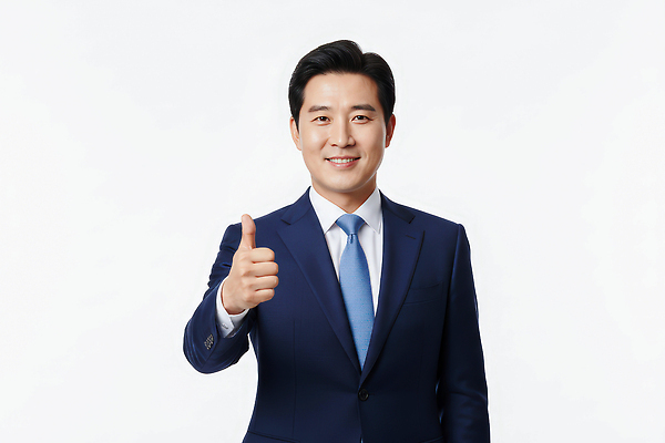 옷 감정 아시아 손가락 모션 표정 사람 전자제품 CG 파일형식 남자 정장 미소 엄지손가락 손짓 카메라 긍정적 한국 비즈니스 포즈 자신감 편집실사 편집이미지 JPG 의료성형뷰티