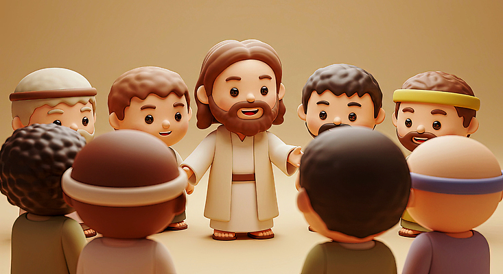 JPG 편집이미지 교육 종교 이야기 대화 여러명 공간 모임 예수 그룹 제자 나눔 교훈 의사소통 편집3D AI컴퓨터그래픽 AI콘텐츠 다수 말하기 사람 3D 신_종교 파일형식