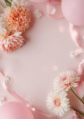 JPG 편집이미지 기념일 꽃 분홍색 꽃다발 백그라운드 이벤트 장식 인테리어 파티 축하 생일 잔치 풍선 플로리스트 편집실사 AI포토 AI콘텐츠 식물 직업 디자인 컬러 컨셉 CG 파일형식