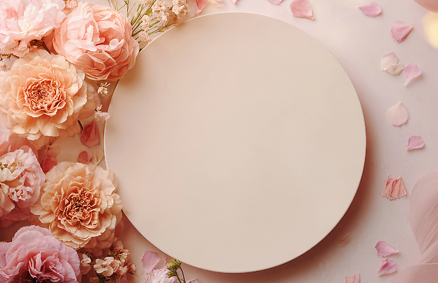 JPG 편집이미지 꽃잎 꽃 분홍색 자연 탁자 결혼식 이벤트 장식 인테리어 파티 생일 배열 스타일링 편집실사 AI포토 AI콘텐츠 식물 디자인 기념일 컬러 가구 결혼 CG 생태계 파일형식