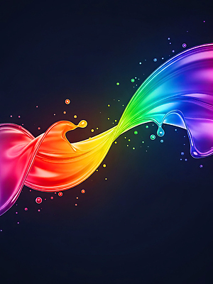 JPG 편집이미지 디자인 예술 컬러 백그라운드 무지개 그래픽 빨간색 물 파란색 어둠 물감 물방울 혼합 이미지편집 AI컴퓨터그래픽 AI콘텐츠 자연요소 미술도구 파일형식