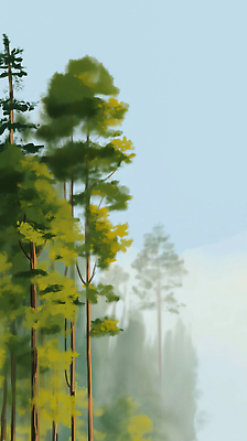 JPG 나무 식물 계절 여유 잎 일러스트 자연 하늘 생명 풍경 파란색 햇빛 환경 고요 변화 숲 생태계 국내일러스트 AI일러스트 AI콘텐츠 감정 컬러 컨셉 태양 파일형식