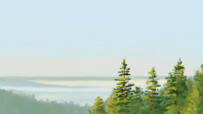 JPG 나무 식물 계절 여행 일러스트 자연 하늘 산 풍경 초원 일출 환경 일몰 산책 탐험 숲 생태계 조경 녹지 국내일러스트 AI일러스트 AI콘텐츠 휴식 노을 파일형식