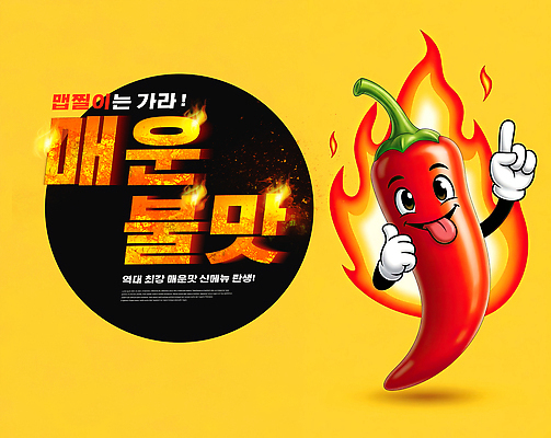 편집이미지 음식 컬러 채소 고추 불 맛 파일형식 매움 포스터 불꽃 노란색 캐릭터 백그라운드 디저트 인기 청양고추 홍고추 디자인 이미지편집 PSD
