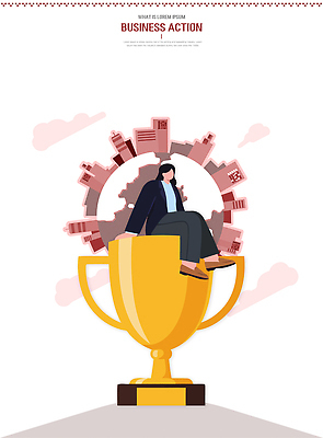 식기 건축물 여자 컨셉 비즈니스 최고 직장인 파일형식 벡터 모션 우승 컵 사람 도시 건물 성공 기념 이미지 상징 그래픽 디자인 캐릭터 산업 환경 서비스 목표 결과 국내일러스트 일러스트 AI파일 비즈니스우먼