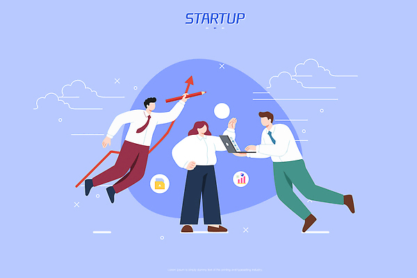 컨셉 비즈니스 컴퓨터 사무용품 자영업 파일형식 벡터 창업 협력 사람 작업 그래프 서류판 사무실 모니터 자료 성공 프로젝트 아이디어 기술 혁명 성장 토론 국내일러스트 일러스트 AI파일