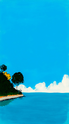 JPG 나무 모래 바다 섬 여행 일러스트 자연 하늘 풍경 해변 여름 평화 수면 생태계 조경 수평선 국내일러스트 AI일러스트 AI콘텐츠 식물 계절 컨셉 물 파일형식