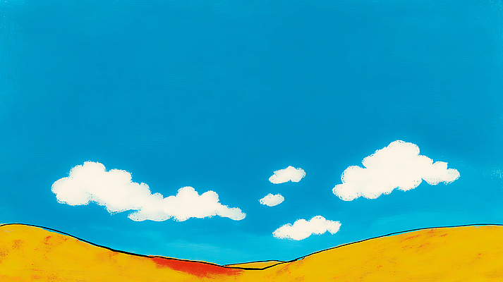 JPG 컬러 하늘색 일러스트 자연 하늘 날씨 건조 풍경 초원 야외 여름 햇빛 태양 환경 맑음 고요 땅 그림 평야 국내일러스트 AI일러스트 AI콘텐츠 자연요소 계절 파란색 생태계 파일형식