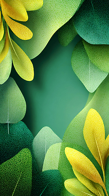 JPG 모양 식물 편집이미지 디자인 예술 컬러 백그라운드 잎 패턴 자연 수채화 그래픽 초록색 노란색 질감 조화 이미지편집 AI컴퓨터그래픽 AI콘텐츠 무늬 생태계 파일형식