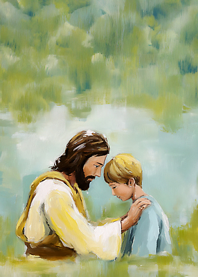 JPG 손 종교 일러스트 관계 자연 창조 대화 사랑 소년 머리 평화 만남 기도 마음 표현 도움 예수 그림 위로 교감 순간 국내일러스트 AI일러스트 AI콘텐츠 남자 감정 어린이 컨셉 말하기 신체부위 신_종교 생태계 파일형식